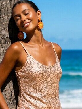 Peach Sequin Tank